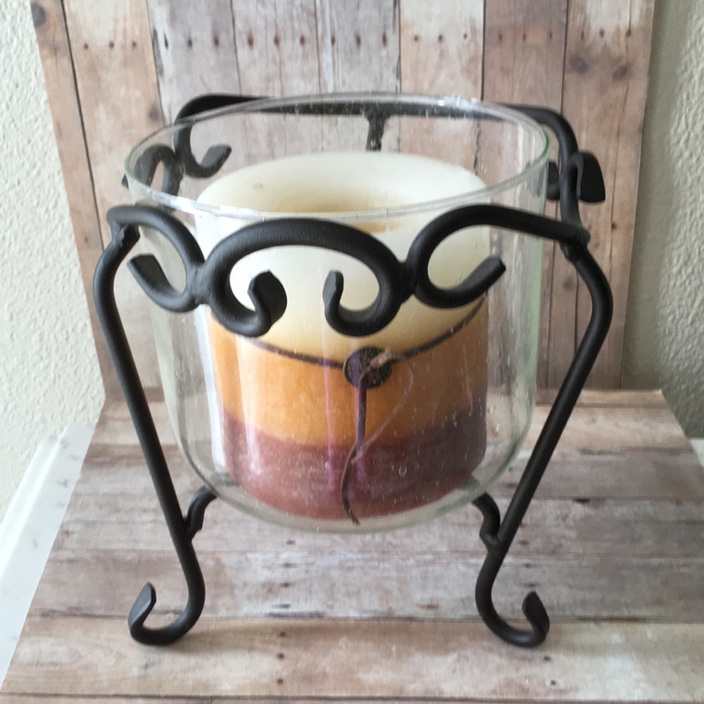 Southern Living metal handcrafted and glass candle holder